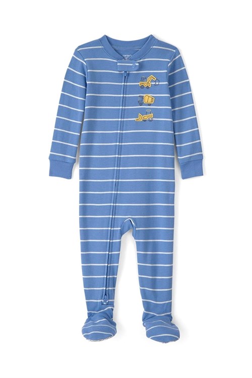 Carters Erkek Bebek Çizgili Patikli Uyku Tulumu Mavi 1U849910