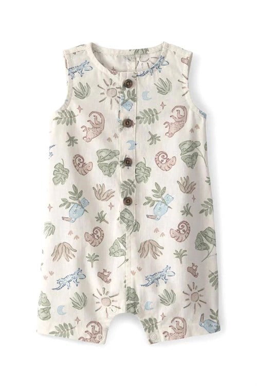 Carters Erkek Bebek Düğmeli Kısa Tulum Bej 1U590510