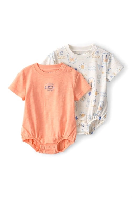 Carters Erkek  Bebek Layette 2li Kısa Tulum Set Çok Renkli 1U608910