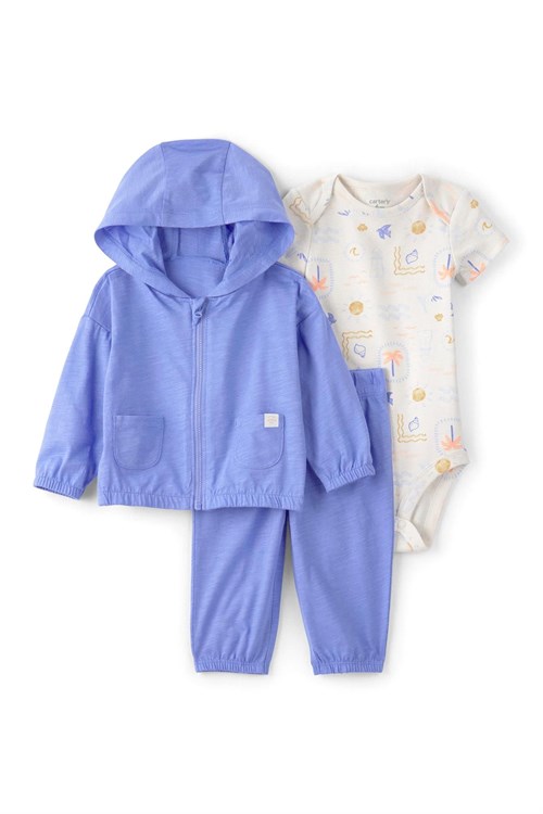Carters Erkek Bebek Layette 3lü Hırkalı Takım Mavi 1U613210