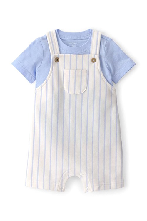Carters Erkek Bebek Layette Salopet Tişört Takım Mavi 1U609110