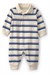 Carters Erkek Bebek Polo Yaka Çizgili Tulum Krem 1W090610