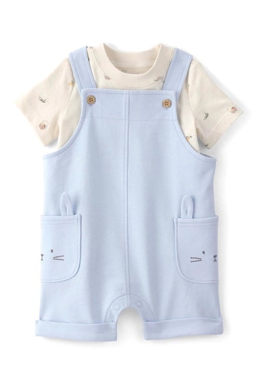 Carters Erkek Bebek Salopet Tişört Takım Mavi 1U606410