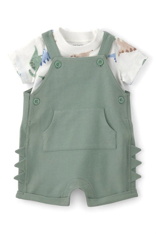 Carters Erkek Bebek Tişört Salopet Takım Yeşil 1U710010