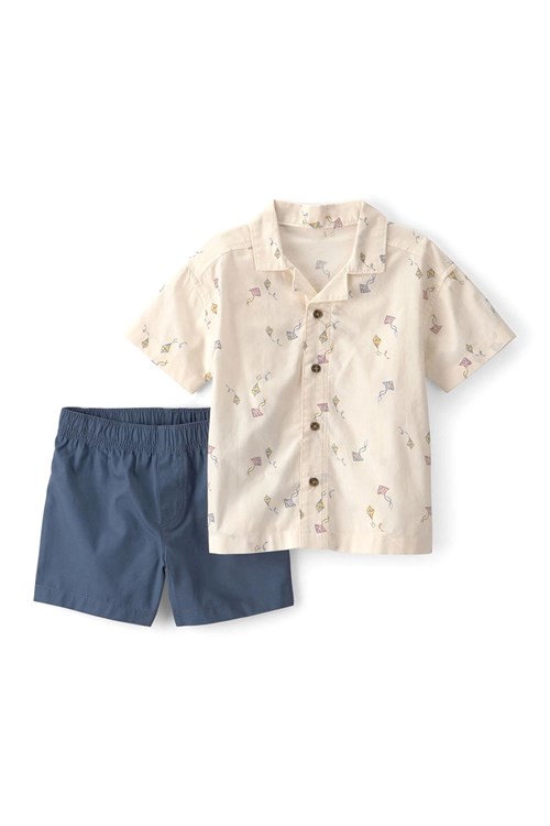 Carters Erkek Çocuk Gömlek Şort Takım Krem 2U706210