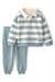 Carters Erkek Çocuk Polo Yaka Çizgili Sweatshirt Alt Takım Açık Mavi 2V950210