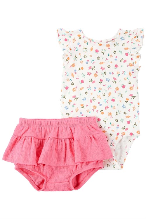 Carters Kız Bebek 2li Body Şort Takım Pembe 1S522810
