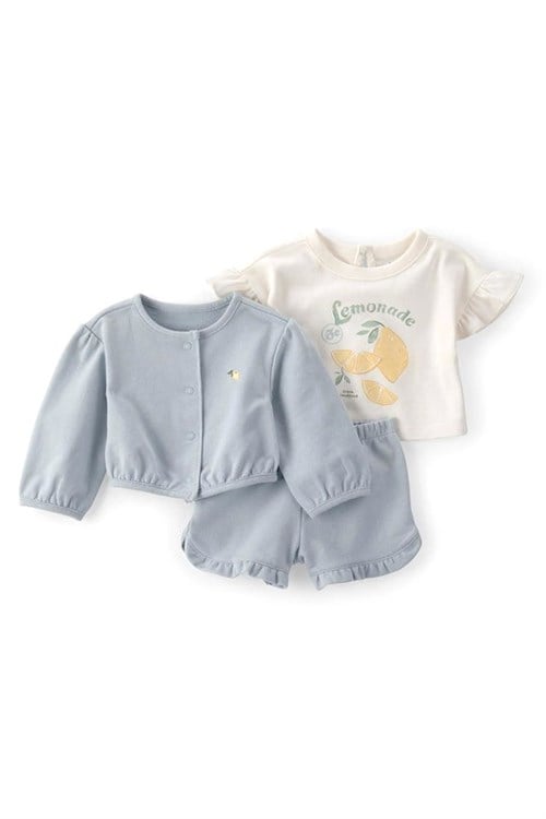 Carters Kız Bebek 3lü Alt Üst Takım Mavi 1U529710