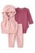 Carters Kız Bebek 3lü Kapüşonlu Yelek Alt Takım Pembe 1W088010