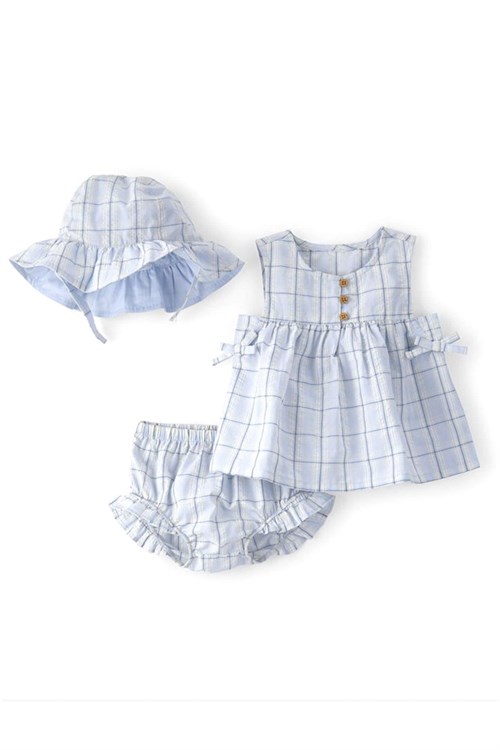 Carters Kız Bebek 3lü Şapkalı Alt Üst Takım Mavi 1U618010