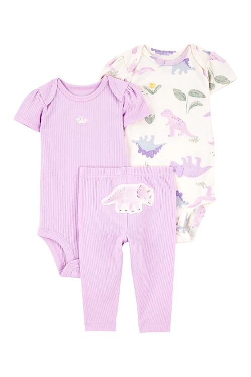 Carters Kız Bebek 3lü Zıbın Takım Lila 1T121010