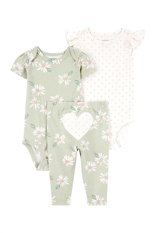 Carters Kız Bebek 3lü Zıbın Takım Yeşil 1T121210