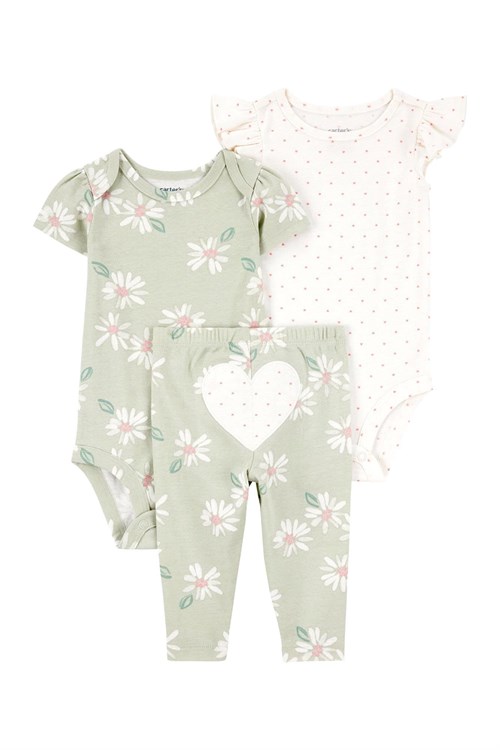 Carters Kız Bebek 3lü Zıbın Takım Yeşil 1T121210