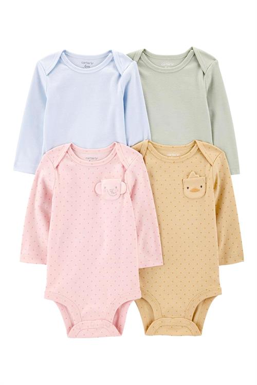 Carters Kız Bebek 4lü Body Set Renkli 1T397210