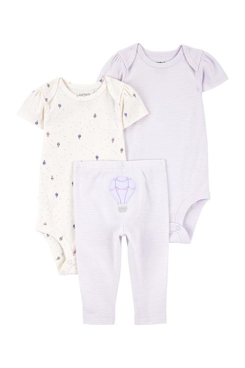 Carters Kız Bebek Baskılı 3lü Takım Lila 1T006410