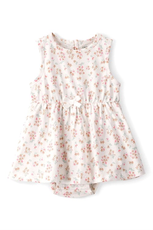 Carters Kız Bebek Çiçekli Zıbın Elbise Krem 1U565110
