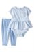 Carters Kız Bebek Çizgili Body Pantolon Takım Mavi 1U269910