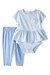 Carters Kız Bebek Çizgili Body Pantolon Takım Mavi 1U269910