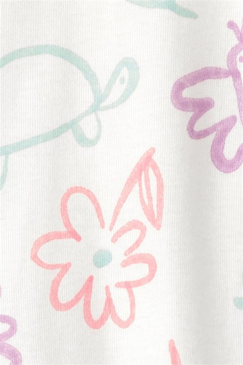 Carters Kız Bebek Desenli Patikli Uyku Tulumu Krem 1U854610
