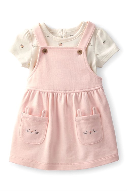 Carters Kız Bebek Salopet Elbise Body Takım Pembe 1U616810