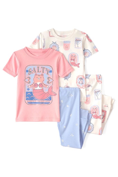 Carters Kız Çocuk 4lü Pijama Takımı Pudra 2U595810
