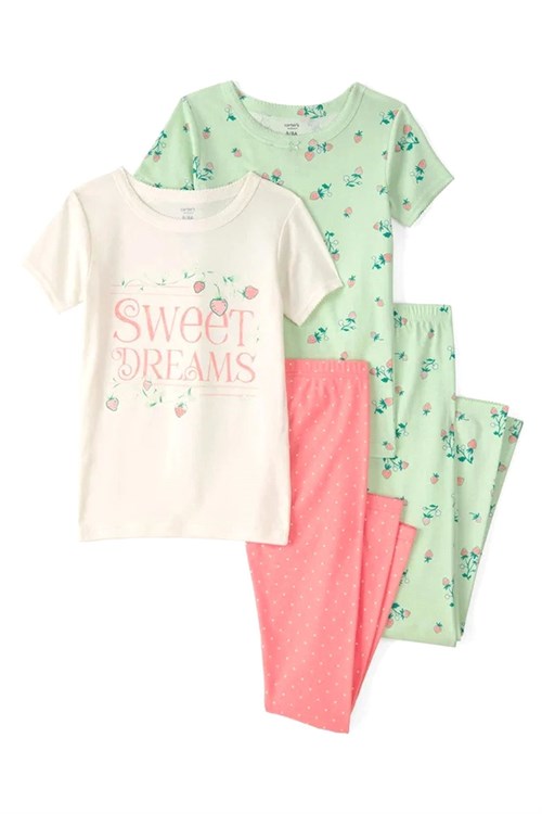 Carters Kız Çocuk 4lü Pijama Takımı Yeşil 3U596310