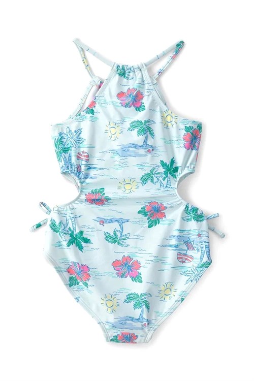 Carters Kız Çocuk Bel Detaylı Mayo Açık Mavi 3U614610