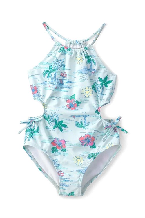 Carters Kız Çocuk Bel Detaylı Mayo Açık Mavi 3U614610