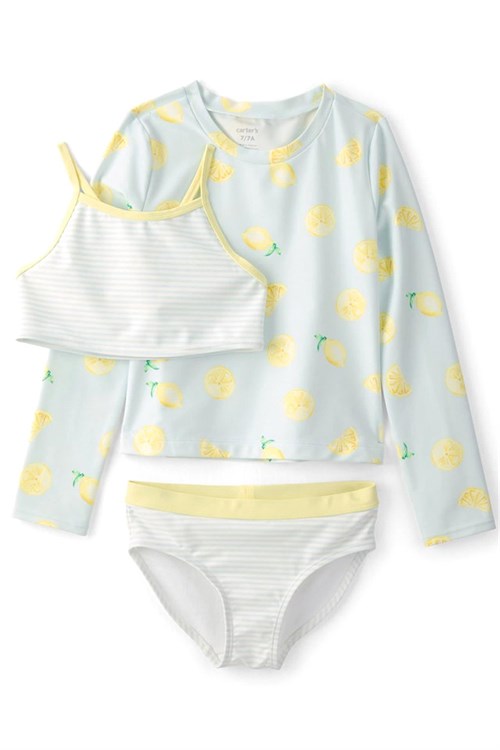 Carters Kız Çocuk Güneş Koruyucu 3lü Mayo Takım Mavi 3U614410