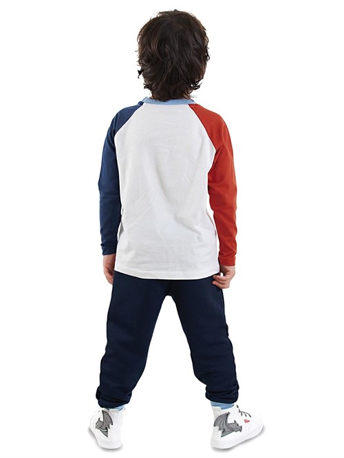 Denokids Erkek Çocuk Bricks Dino Tişört Pantolon Takım Beyaz CFF-25S1-085