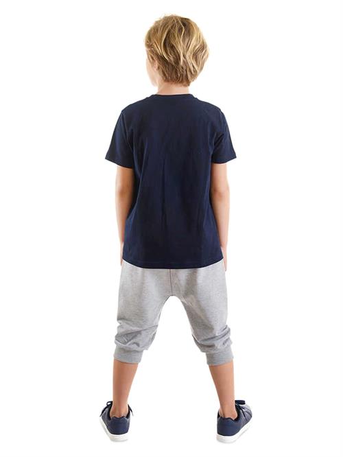 Denokids Erkek Çocuk Catch Wave T-shirt Kapri Şort Takım MS-24Y1-054