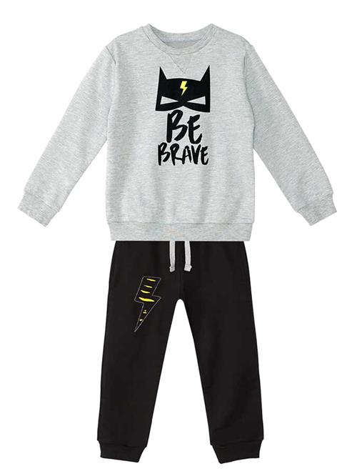 Denokids Erkek Çocuk Eşofman Takımı Siyah Gri CFF-21S1-089