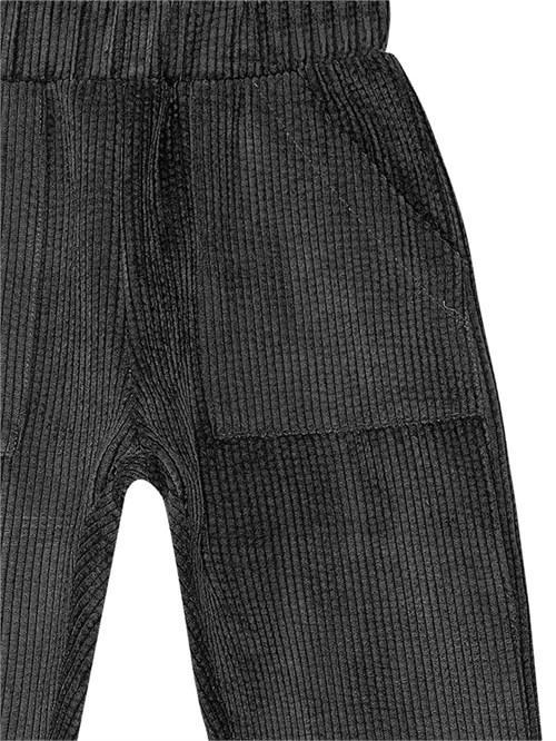 Denokids Erkek Çocuk Fitilli Kadife Pantolon Siyah MS-23S1-040