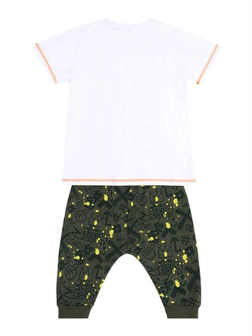 Denokids Erkek Çocuk Kaykay Splash T-shirt Kapri Takım MS-24Y1-020
