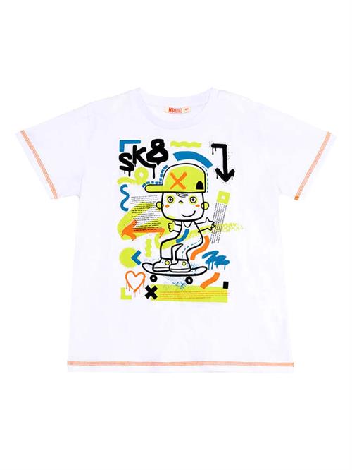 Denokids Erkek Çocuk Kaykay Splash T-shirt Kapri Takım MS-24Y1-020