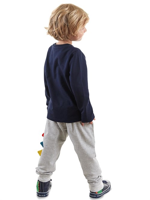 Denokids Erkek Çocuk Rawr Tişört Pantolon Takım Lacivert CFF24S1-037