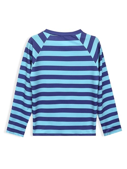 Denokids Erkek Çocuk UV Korumalı Çizgili Mayo Tişört Mavi CFF-25Y1-171