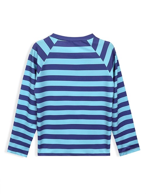 Denokids Erkek Çocuk UV Korumalı Çizgili Mayo Tişört Mavi CFF-25Y1-171
