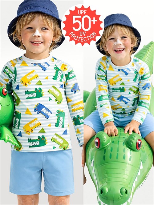 Denokids Erkek Çocuk UV Korumalı Timsah Mayo Tişört CFF-26Y1-117