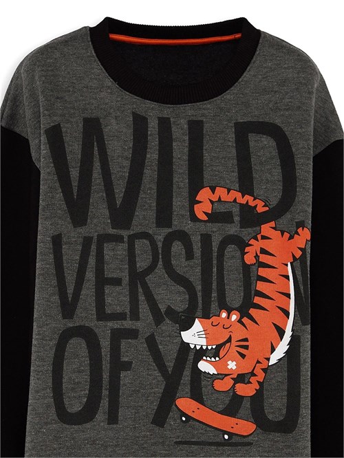 Denokids Erkek Çocuk Wild Oversize Eşofman Takımı Gri CFF-25S1-079