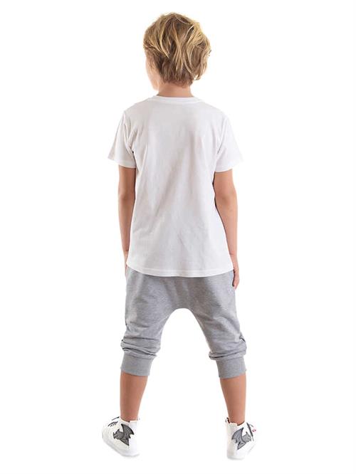Denokids Erkek Çocuk Yarışçı T-shirt Kapri Şort Takım MS-24Y1-050