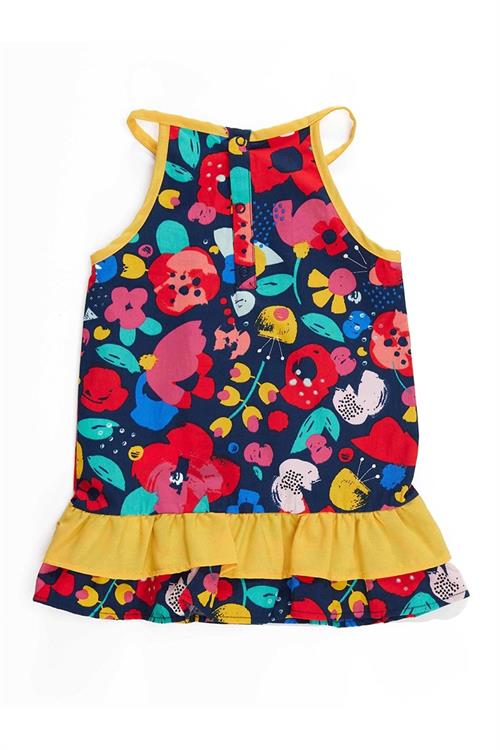 Denokids Kız Bebek Çiçekli Poplin Pamuklu Yazlık Elbise Renkli CFF-23Y2-029