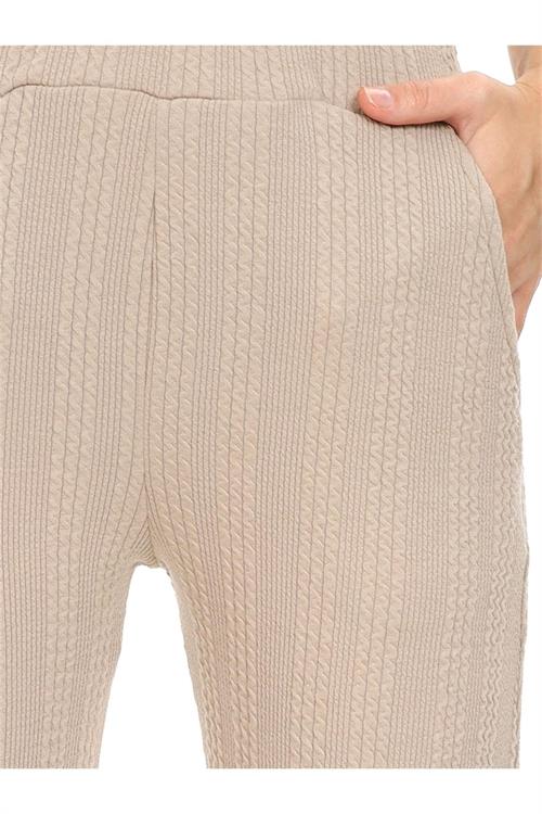 Denokids Kız Çocuk Boru Paça Basic Eşofman Altı Bej CFF-24S1-169