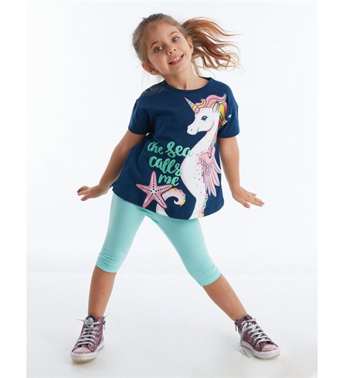 Denokids Kız Çocuk Denizaltı Unicorn Tunik Takım MS-20Y1-064