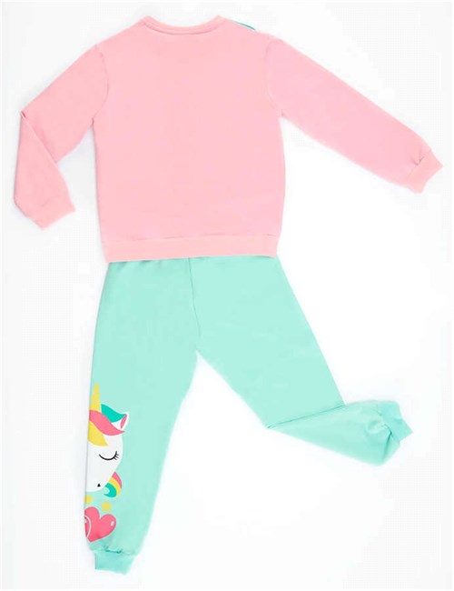 Denokids Kız Çocuk Girl Magic Eşofman Takımı Pembe Mavi CFF-20S1-113