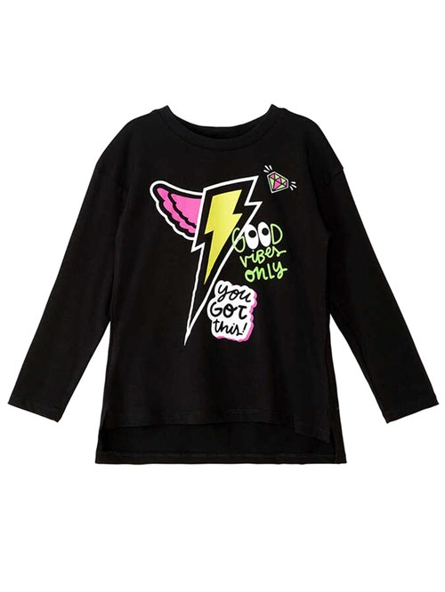 Denokids Kız Çocuk Kanatlı Şimşek Leopar Takım Siyah MS-21K1-050