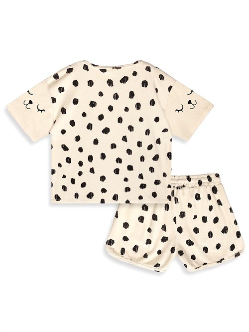 Denokids Kız Çocuk Leopar Havlu Kumaş Tişört Şort Takım CFF-26Y1-055