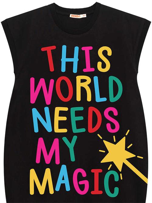 Denokids Kız Çocuk Magical Elbise Siyah MS-24Y1-076