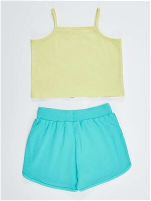 Denokids Kız çocuk Ormanda Unicorn Tshırt Şort Takım Cff-23Y1-043