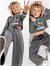 Denokids Kız Çocuk Peace Flower Crop Sweatshirt Eşofman Takımı Antrasit CFF-26S1-051